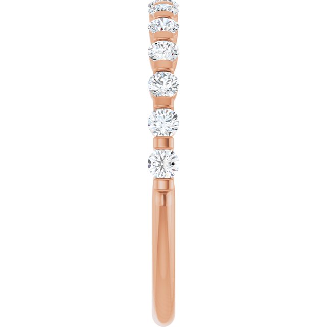 14K Rose Gold 5/8 CTW Asscher-Cut Diamond Anniversary Ring