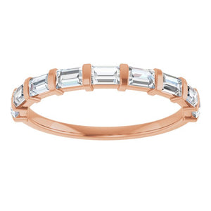 14K Rose Gold Asscher-Cut Diamond Anniversary Ring with 5/8 CTW Natural Diamonds