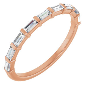 14K Rose Gold Asscher-Cut Diamond Anniversary Ring with 5/8 CTW Natural Diamonds