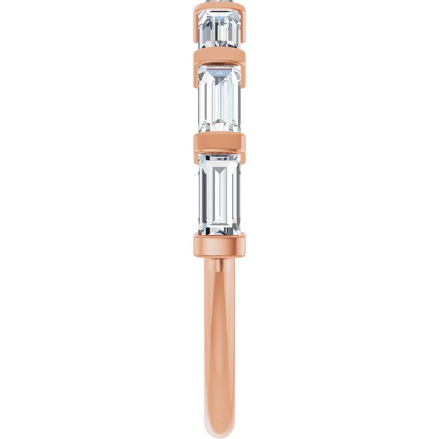 14K Rose Gold 5/8 CTW Asscher-Cut Diamond Anniversary Ring