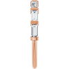 14K Rose Gold 5/8 CTW Asscher-Cut Diamond Anniversary Ring