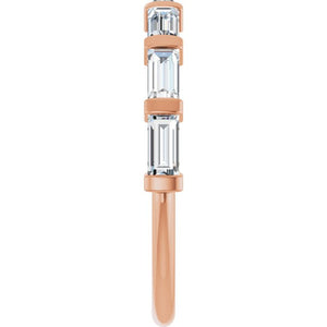 14K Rose Gold Asscher-Cut Diamond Anniversary Ring with 5/8 CTW Natural Diamonds