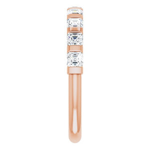 14K Rose Gold Asscher-Cut Diamond Anniversary Ring with 5/8 CTW Natural Diamonds