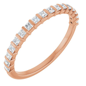 14K Rose Gold Asscher-Cut Diamond Anniversary Ring with 5/8 CTW Natural Diamonds