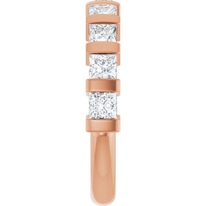 14K Rose Gold Asscher-Cut Diamond Anniversary Ring with 5/8 CTW Natural Diamonds