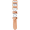 14K Rose Gold 5/8 CTW Asscher-Cut Diamond Anniversary Ring