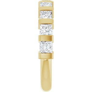 14K Rose Gold Asscher-Cut Diamond Anniversary Ring with 5/8 CTW Natural Diamonds