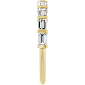14K Rose Gold Asscher-Cut Diamond Anniversary Ring with 5/8 CTW Natural Diamonds