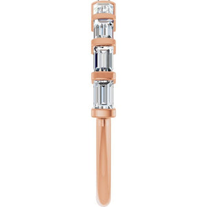 14K Rose Gold Asscher-Cut Diamond Anniversary Ring with 5/8 CTW Natural Diamonds