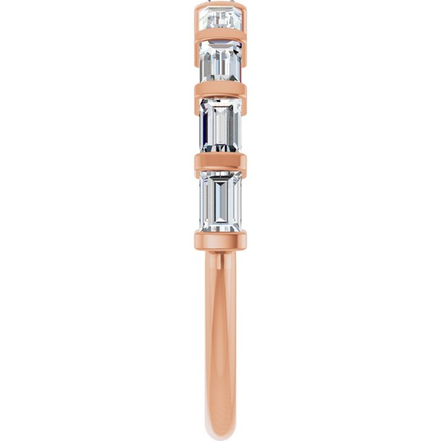 14K Rose Gold 5/8 CTW Asscher-Cut Diamond Anniversary Ring