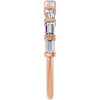 14K Rose Gold 5/8 CTW Asscher-Cut Diamond Anniversary Ring