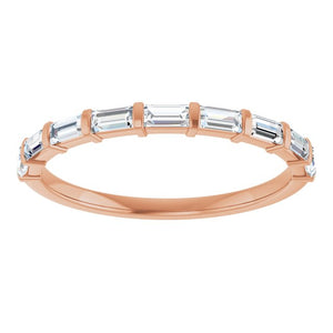 14K Rose Gold Asscher-Cut Diamond Anniversary Ring with 5/8 CTW Natural Diamonds
