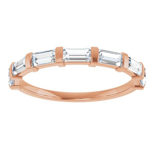 14K Rose Gold Asscher-Cut Diamond Anniversary Ring with 5/8 CTW Natural Diamonds