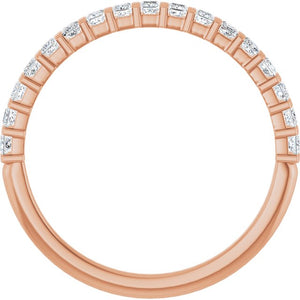 14K Rose Gold Asscher-Cut Diamond Anniversary Ring with 5/8 CTW Natural Diamonds