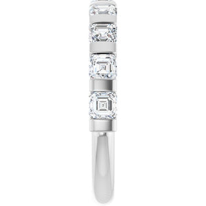 14K Rose Gold Asscher-Cut Diamond Anniversary Ring with 5/8 CTW Natural Diamonds