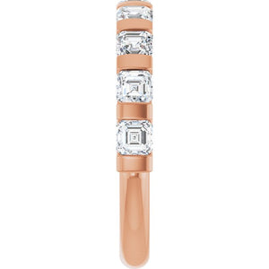14K Rose Gold Asscher-Cut Diamond Anniversary Ring with 5/8 CTW Natural Diamonds