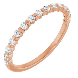 14K Rose Gold Asscher-Cut Diamond Anniversary Ring with 5/8 CTW Natural Diamonds
