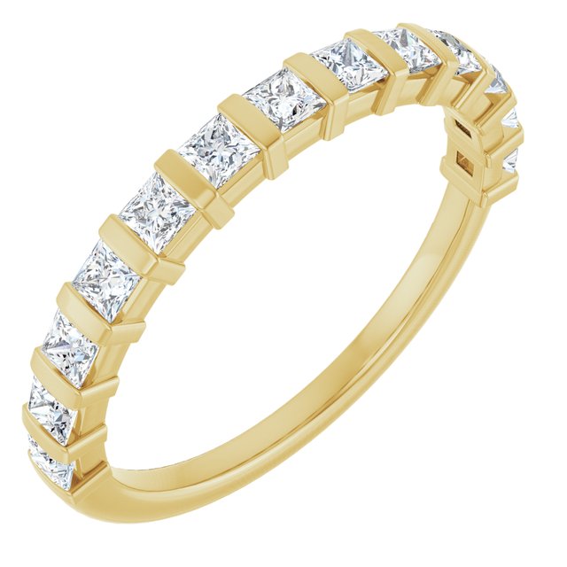 14K Rose Gold 5/8 CTW Asscher-Cut Diamond Anniversary Ring