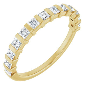 14K Rose Gold Asscher-Cut Diamond Anniversary Ring with 5/8 CTW Natural Diamonds