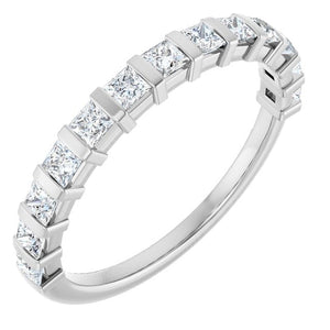 14K Rose Gold Asscher-Cut Diamond Anniversary Ring with 5/8 CTW Natural Diamonds