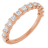 14K Rose Gold 5/8 CTW Asscher-Cut Diamond Anniversary Ring