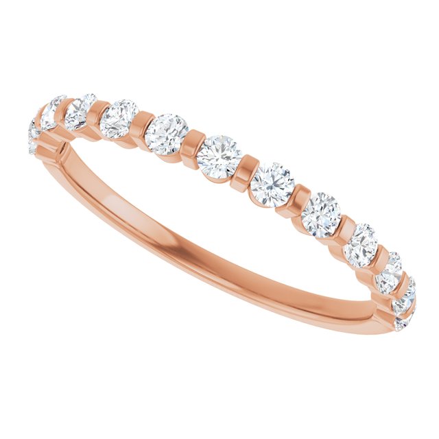 14K Rose 5/8 CTW Natural Diamond Anniversary Band