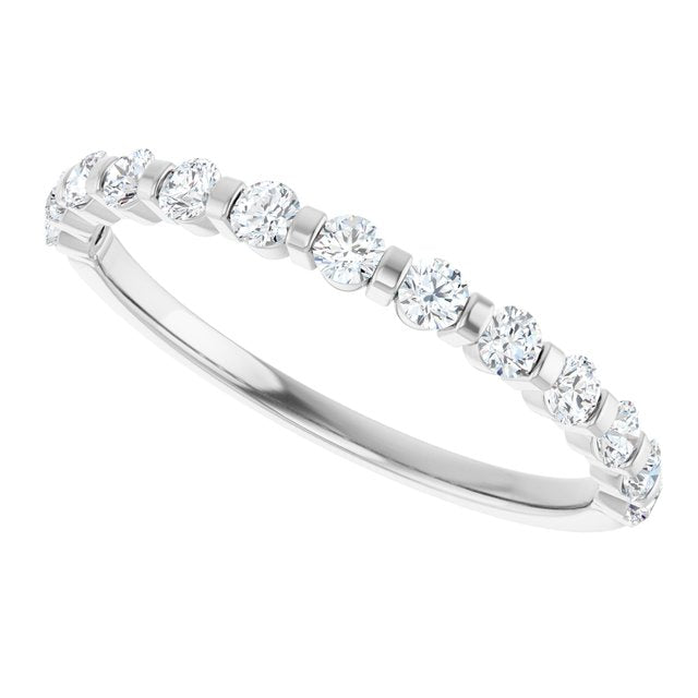 14K Rose 5/8 CTW Natural Diamond Anniversary Band