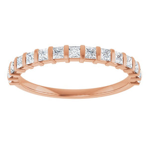 14K Rose Gold Asscher-Cut Diamond Anniversary Ring with 5/8 CTW Natural Diamonds