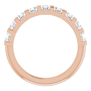 14K Rose Gold Asscher-Cut Diamond Anniversary Ring with 5/8 CTW Natural Diamonds