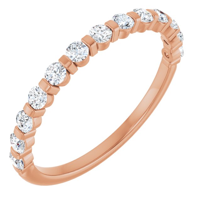 14K Rose Gold 5/8 CTW Asscher-Cut Diamond Anniversary Ring