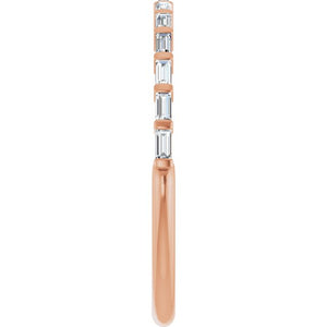 14K Rose Gold Asscher-Cut Diamond Anniversary Ring with 5/8 CTW Natural Diamonds