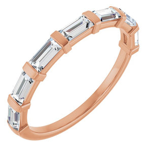 14K Rose Gold Asscher-Cut Diamond Anniversary Ring with 5/8 CTW Natural Diamonds