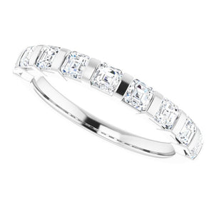 14K Rose Gold Asscher-Cut Diamond Anniversary Ring with 5/8 CTW Natural Diamonds