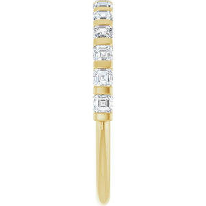 14K Rose Gold Asscher-Cut Diamond Anniversary Ring with 5/8 CTW Natural Diamonds