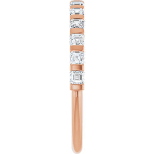 14K Rose Gold Asscher-Cut Diamond Anniversary Ring with 5/8 CTW Natural Diamonds
