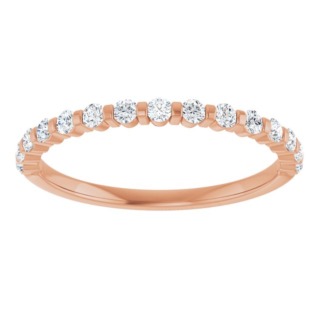 14K Rose 5/8 CTW Natural Diamond Anniversary Band