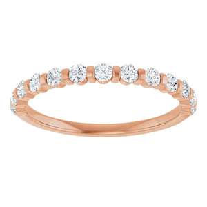 14K Rose Gold Asscher-Cut Diamond Anniversary Ring with 5/8 CTW Natural Diamonds