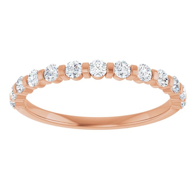 14K Rose Gold 5/8 CTW Asscher-Cut Diamond Anniversary Ring