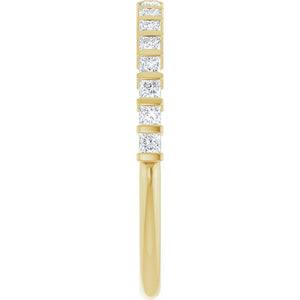14K Rose Gold Asscher-Cut Diamond Anniversary Ring with 5/8 CTW Natural Diamonds