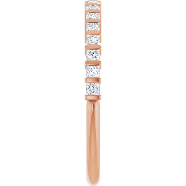 14K Rose 5/8 CTW Natural Diamond Anniversary Band