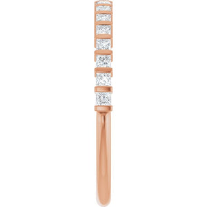 14K Rose Gold Asscher-Cut Diamond Anniversary Ring with 5/8 CTW Natural Diamonds