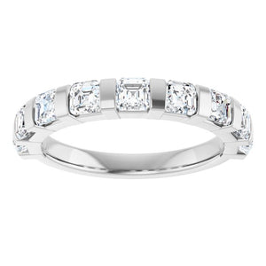 14K Rose Gold Asscher-Cut Diamond Anniversary Ring with 5/8 CTW Natural Diamonds