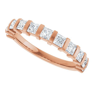 14K Rose Gold Asscher-Cut Diamond Anniversary Ring with 5/8 CTW Natural Diamonds