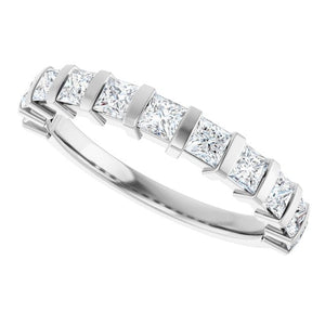 14K Rose Gold Asscher-Cut Diamond Anniversary Ring with 5/8 CTW Natural Diamonds