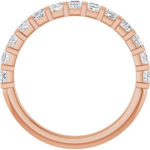 14K Rose Gold Asscher-Cut Diamond Anniversary Ring with 5/8 CTW Natural Diamonds