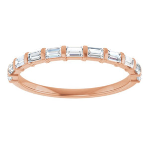 14K Rose Gold Asscher-Cut Diamond Anniversary Ring with 5/8 CTW Natural Diamonds