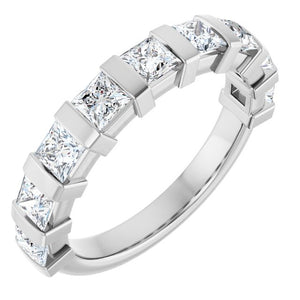 14K Rose Gold Asscher-Cut Diamond Anniversary Ring with 5/8 CTW Natural Diamonds