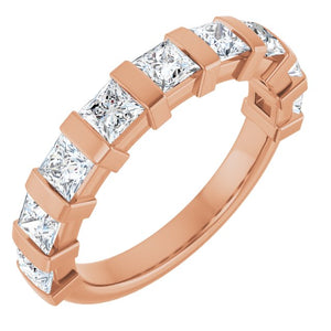14K Rose Gold Asscher-Cut Diamond Anniversary Ring with 5/8 CTW Natural Diamonds