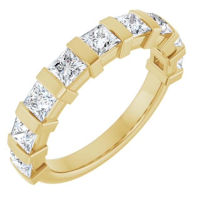 14K Rose Gold 5/8 CTW Asscher-Cut Diamond Anniversary Ring