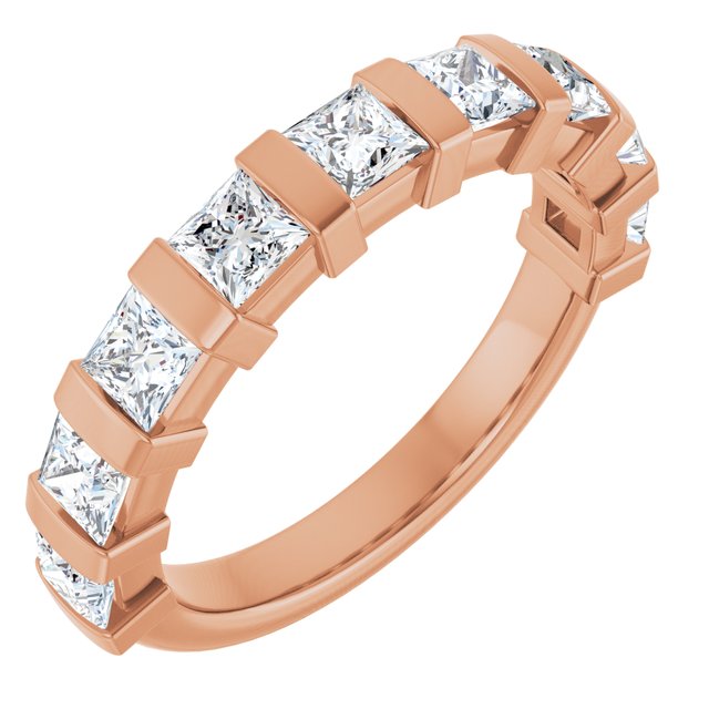 14K Rose 5/8 CTW Natural Diamond Anniversary Band